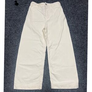 Free People We The Free Cream Wide Leg High Rise Cotton Pants Size 26 Off-White
